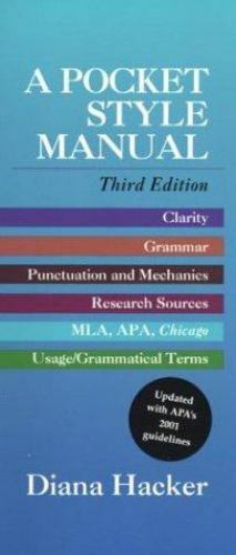 Pocket Style Manual : Updated with APA’s 2001 Guideline by Diana T. Hacker…