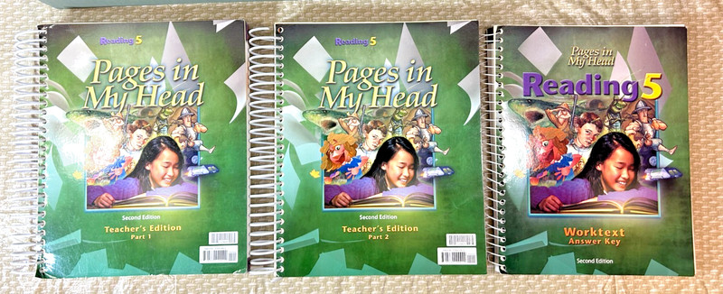 BJU Reading 5 Pages In My Head 2nd Ed. Teacher’s Editions 1&2 w/Answer Key Book