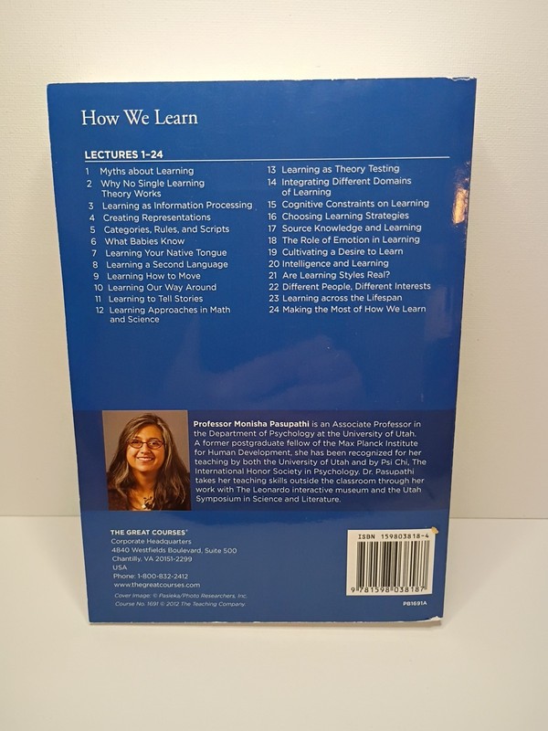 The Great Courses: How We Learn - 4 DVDs Course Guidebook + Transcript Book gallery