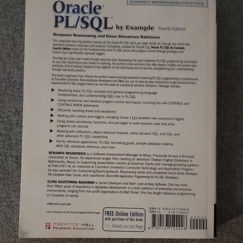 Oracle PL/SQL by Example 4th Ed Paperback 2008 Rosenzweig/Rakhimov gallery