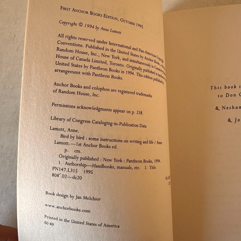 Bird by Bird:Some Instructions on Writing and Life by Anne Lamott gallery