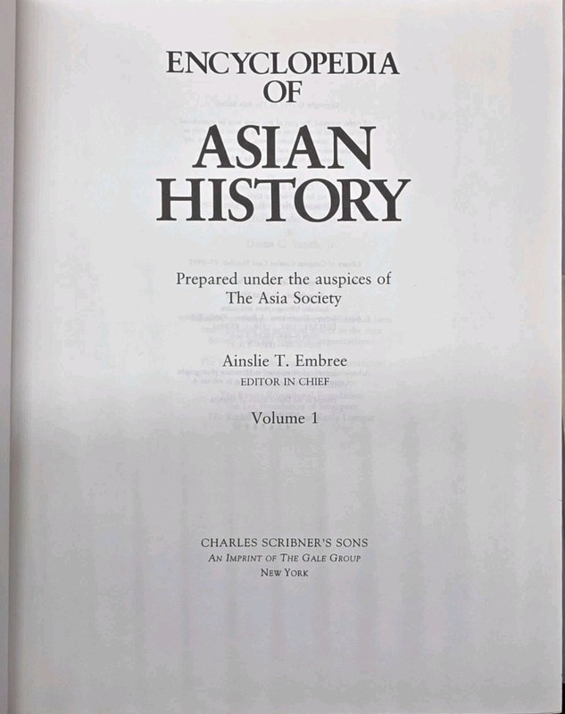 Encyclopedia of Asian History 4 Volumes by Ainslie Embree HC Asia Society gallery