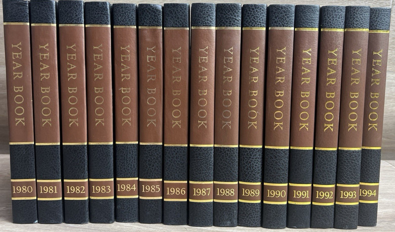 Lot of 15 World Book Annual Supplement Year Books 1980-1994 Reference Hardcover