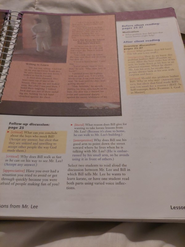 BJU Press Reading 5 Teacher's Edition Part 1 And 2 Pages in My Head 2nd Edition gallery