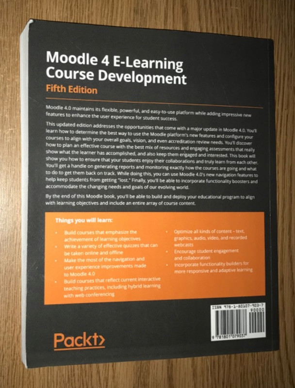MOODLE 4 E-LEARNING COURSE DEVELOPMENT BOOK FIFTH 5th EDITION TEXTBOOK 4.0 NASH gallery