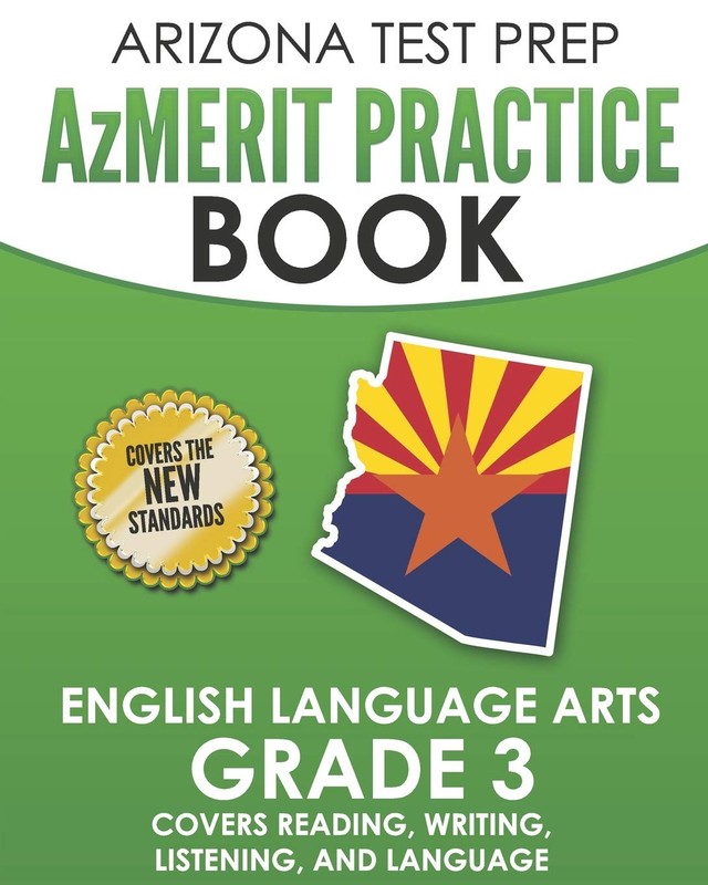 ARIZONA TEST PREP AzMERIT Practice Book English Language Arts Grade 3: Cover…