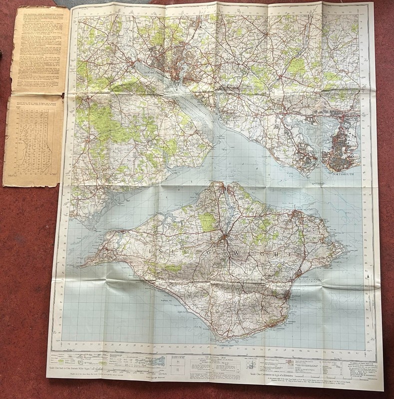 OS Ordnance Survey One Inch Map, The Solent, Sheet 180, 1945 gallery