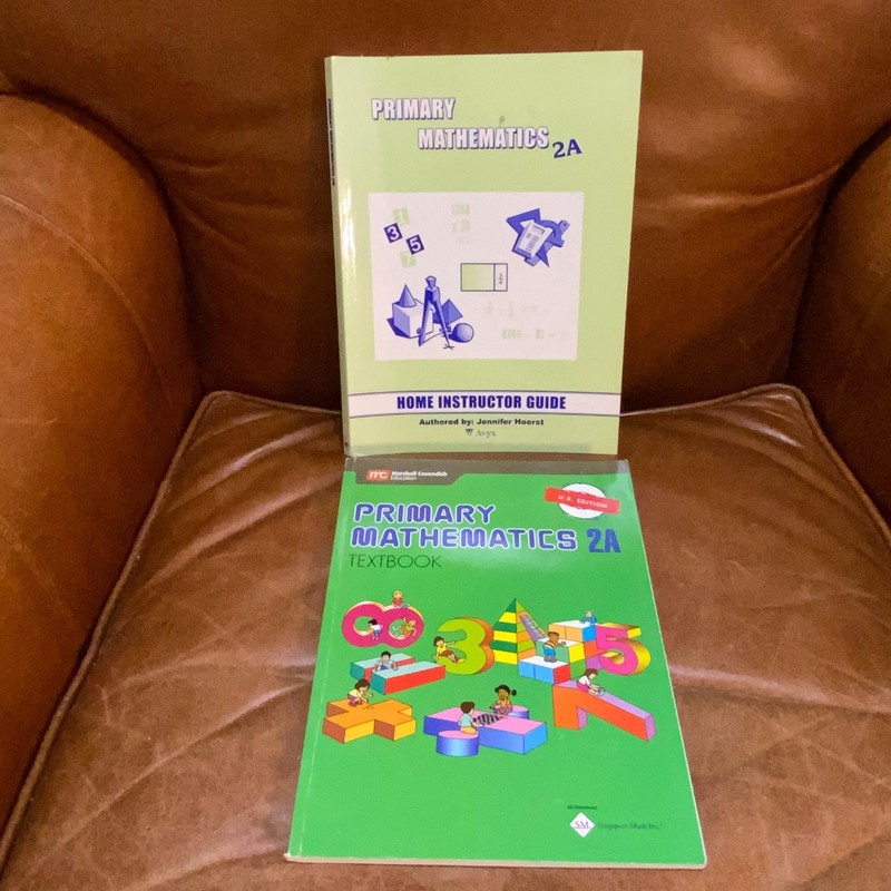 Primary Mathematics 2A Singapore Math Textbook & Home Instructor Guide Set Softc