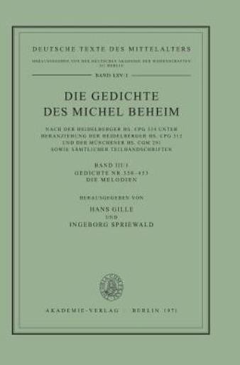 Die Gedichte Des Michel Beheim, Band Iii/1, Gedichte Nr 358…
