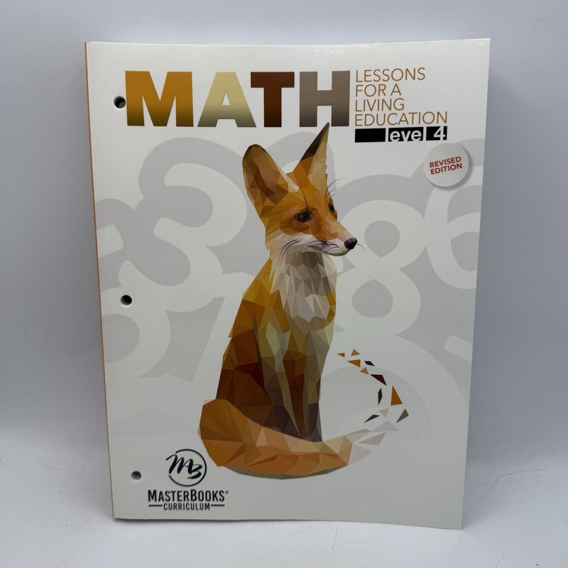 Math Level 4 Revised Ed. Master Books Curriculum 4TH GRADE Home School Education