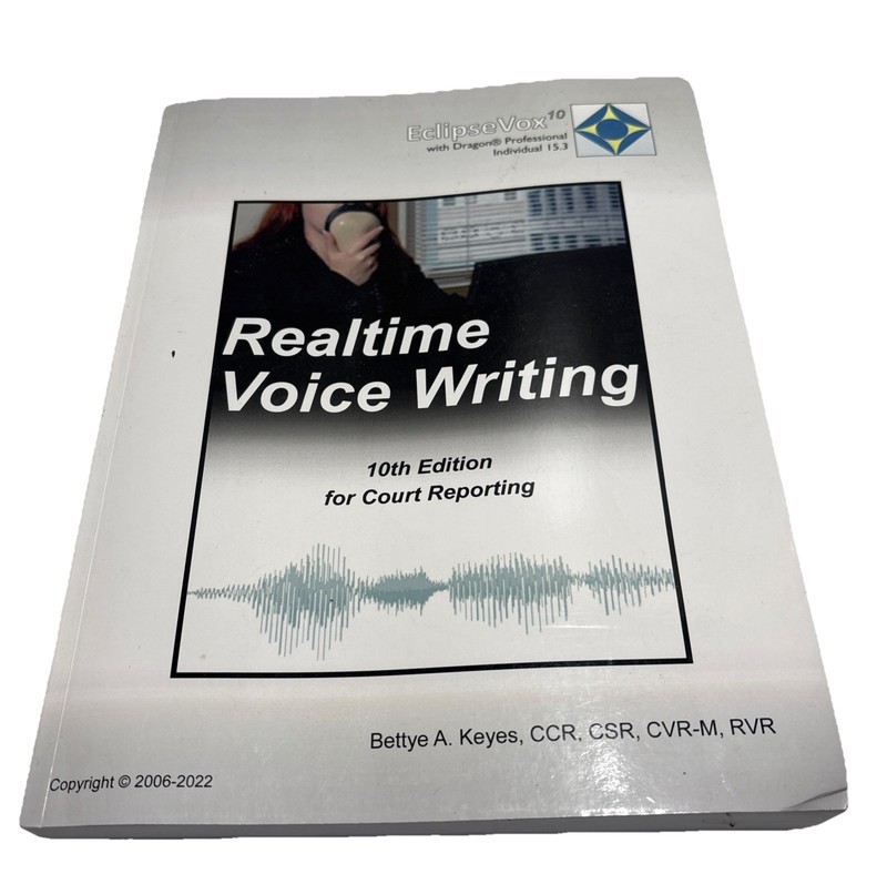 EclipseVox Realtime Voice Writing 10th Edition Court Reporting by Keyes EUC