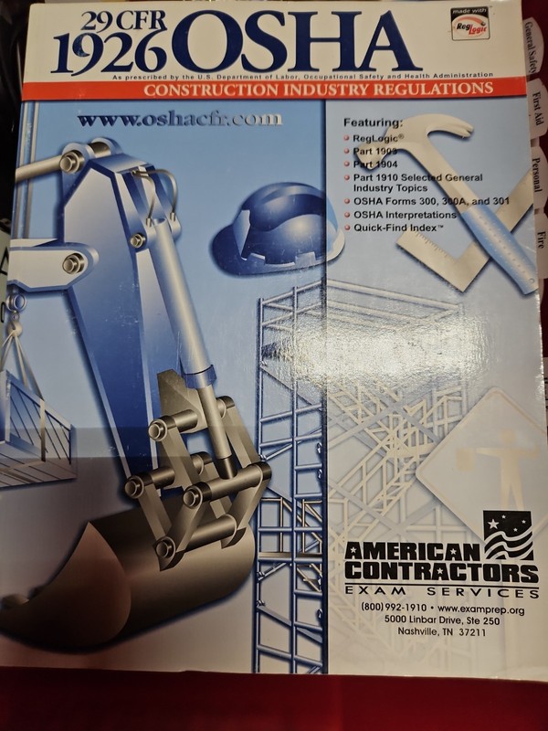 29 CFR 1926 Osha Construction Industry Regulations Guide Book