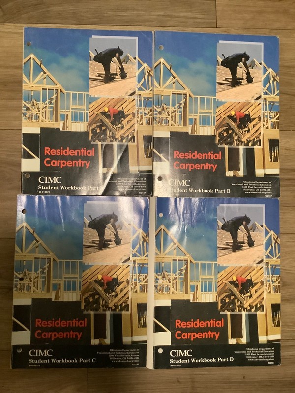 Residential Carpentry CIMC Student Workbook Set of 4 Books Practical Instruction