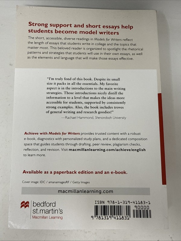 Models for Writers: Short Essays for Comp.. 15th Ed. *Unused/ Mild Cover Wear gallery