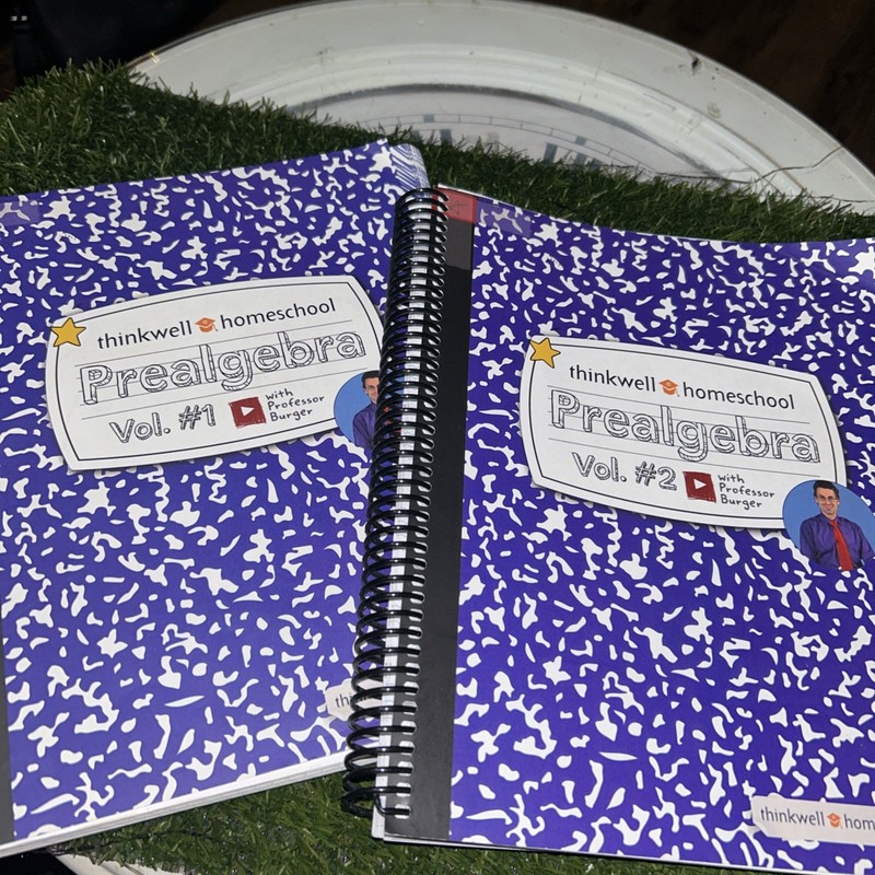 Thinkwell Homeschool Pre Algebra Books Vol 1 & Vol 2 With Professor Burger