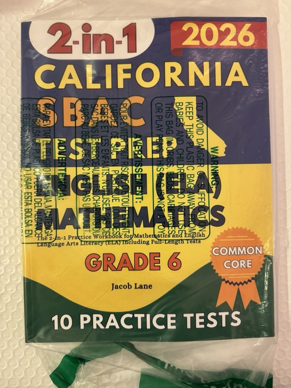 SBAC Test Prep California Grade 6 The 2 in 1 Practice Workbook for Mathematics