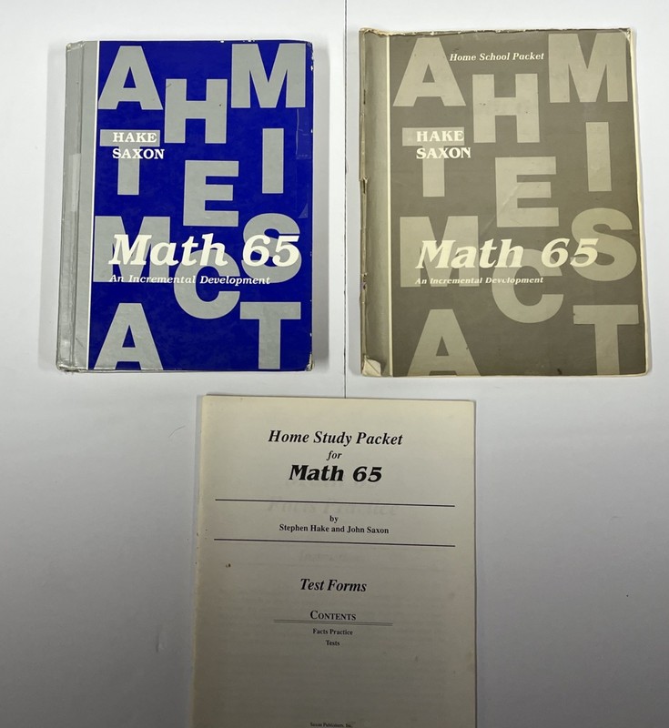 Saxon Math 65 set textbook home school packet test forms homeschool math