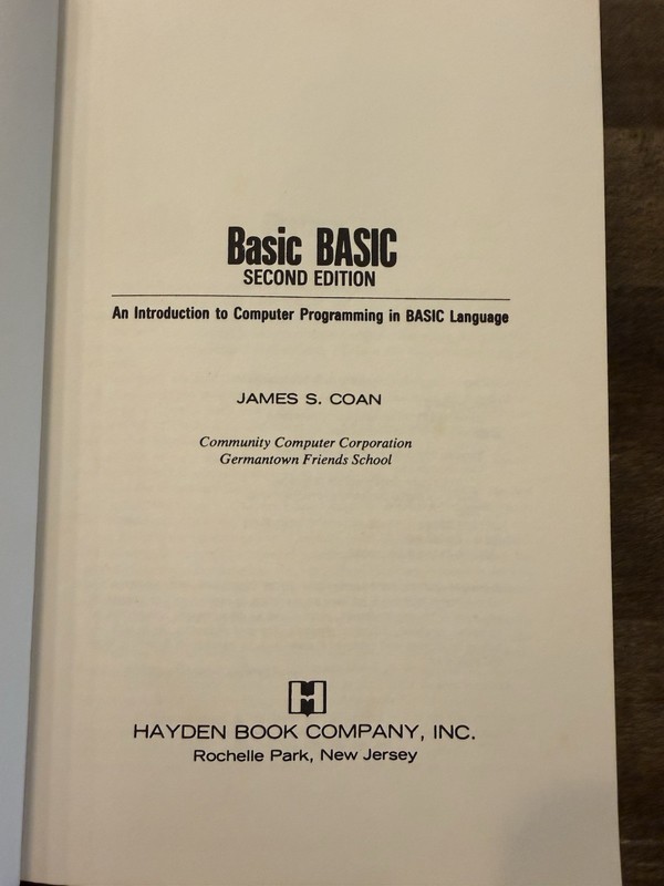 BASIC: An introduction to computer programming in BASIC language (Hayden) 1978 gallery