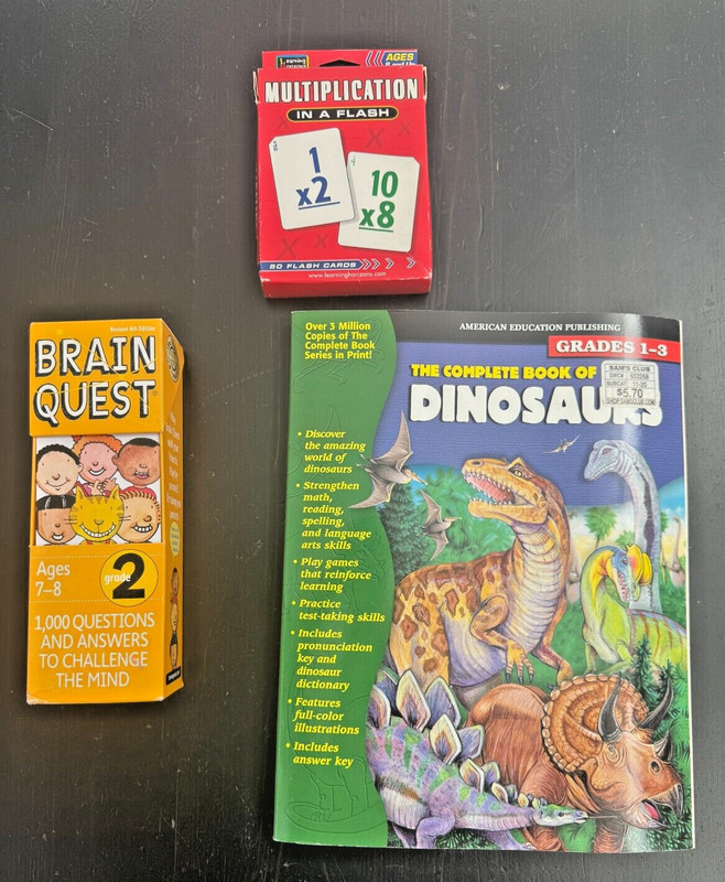CHILDREN’S SUMMER LEARNING LOT GRADES 1, 2, 3 * BRAIN QUEST, DINOSAURS, MULT.