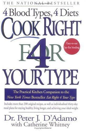 Cook Right 4 Your Type: The Practical Kit- 9780425173299, paperback, DAdamo, new