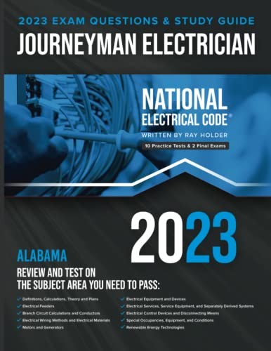 Alabama 2023 Journeyman Electrician Exam Prep Study Guide by Ray Holder