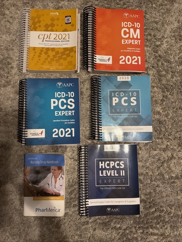 Lot Of Medical Books CPT2021 ICD-10 2021 HCPCS Level II Nursing Drug Handbook
