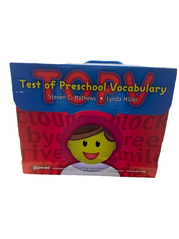 New in Box TOPV Test of Preschool Vocabulary Assessment Kit Speech Language