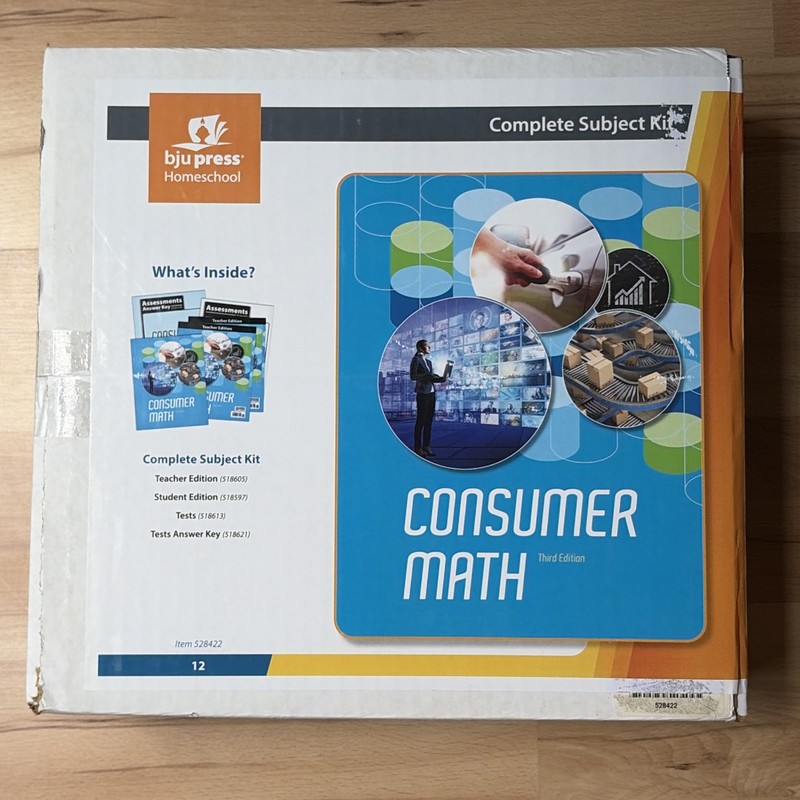 BJU Press Consumer Math Complete Subject Kit 528414 Lot Set Grade 11 12