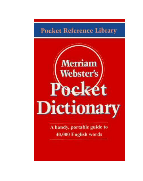 Merriam-Webster’s Pocket Dictionary (Pocket Reference Library) Min Edition PB