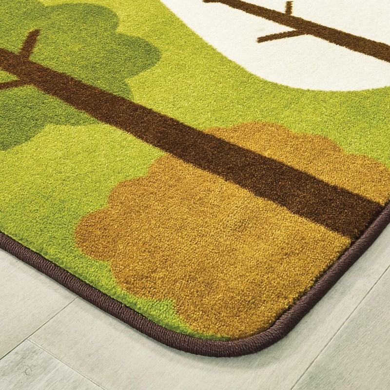 Kaplan Early Learning Indoor Tranquil Trees Carpets - 4' x 6' Rectangle - Green gallery