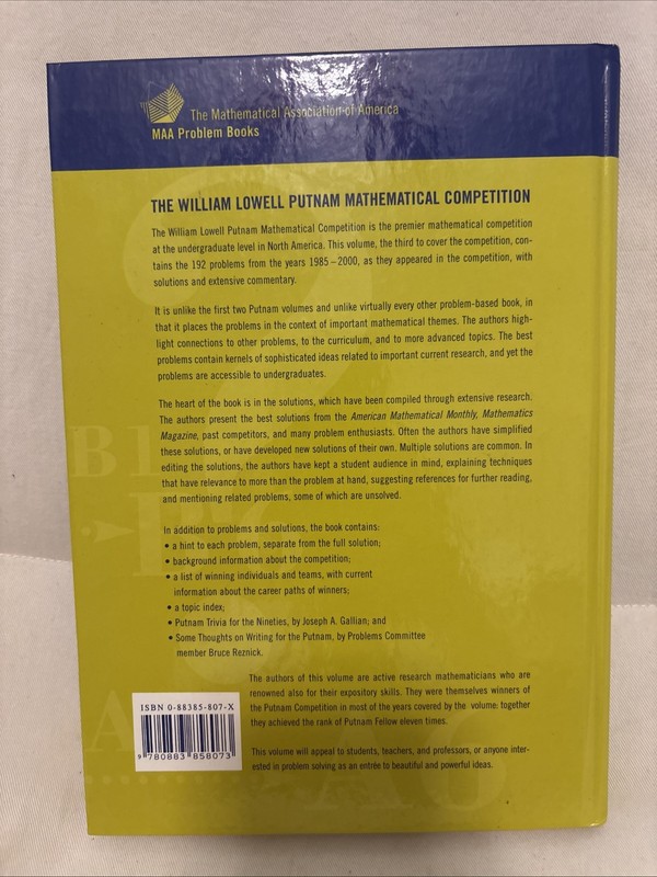 Problem Bks.: William Lowell Putnam Mathematical Competition Poonen 2002 gallery