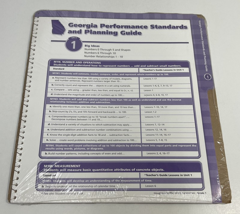 Georgia Performance Standards and Planning Guide: Grade 1 Unit 1