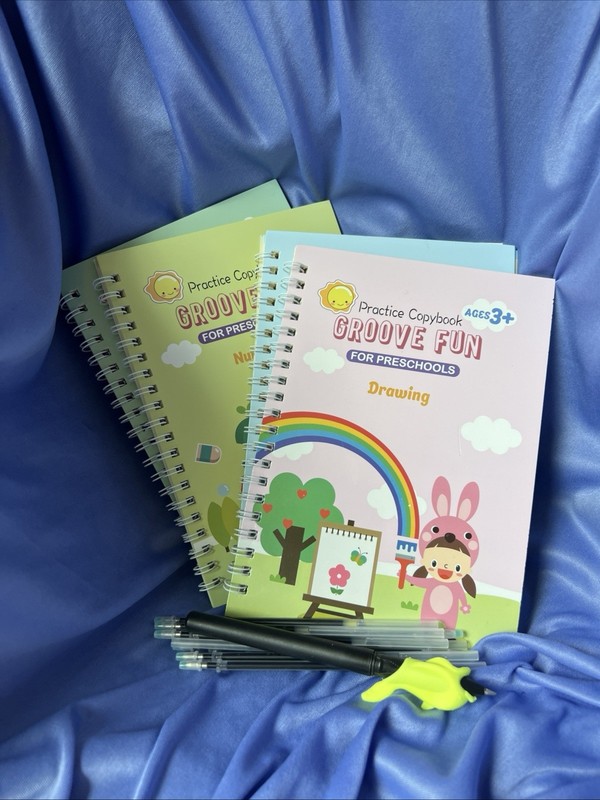 Reusable 3D Groove Writing Books for Early Learning – Perfect for Kids Ages 4-8