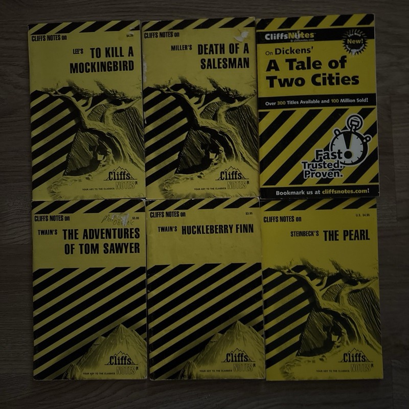 Lot of 6 Cliffs Notes – Summaries of The Classics See Description And Pictures.