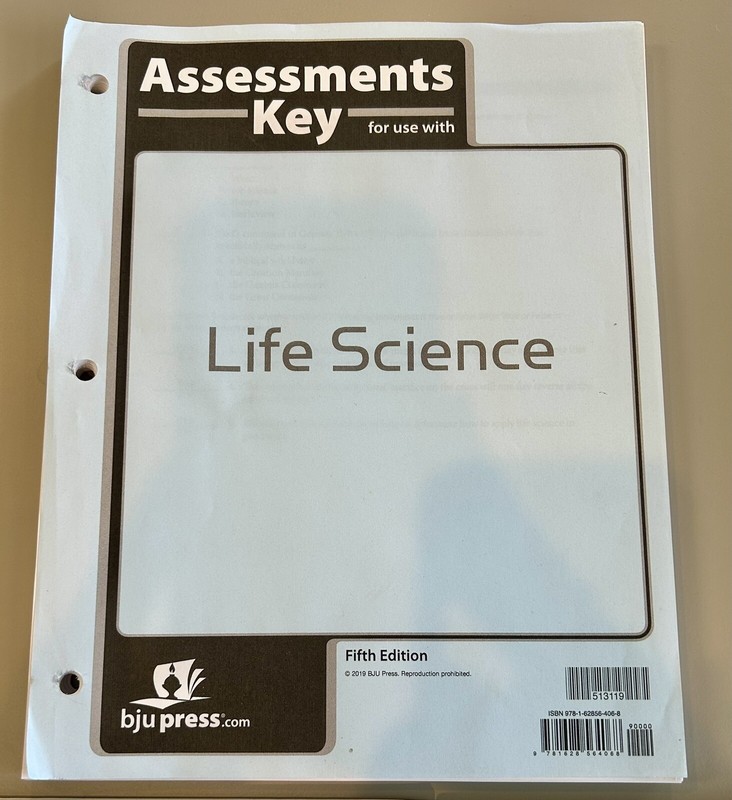 BJU Life Science lab manual, test key and manual key 5th edition gallery