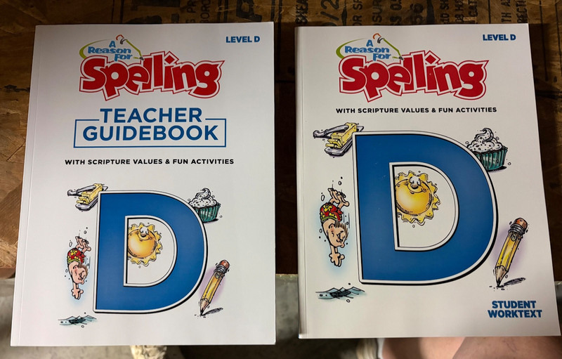 A Reason For Spelling Level D Student Worktext & Teacher Guidebook Brand New!