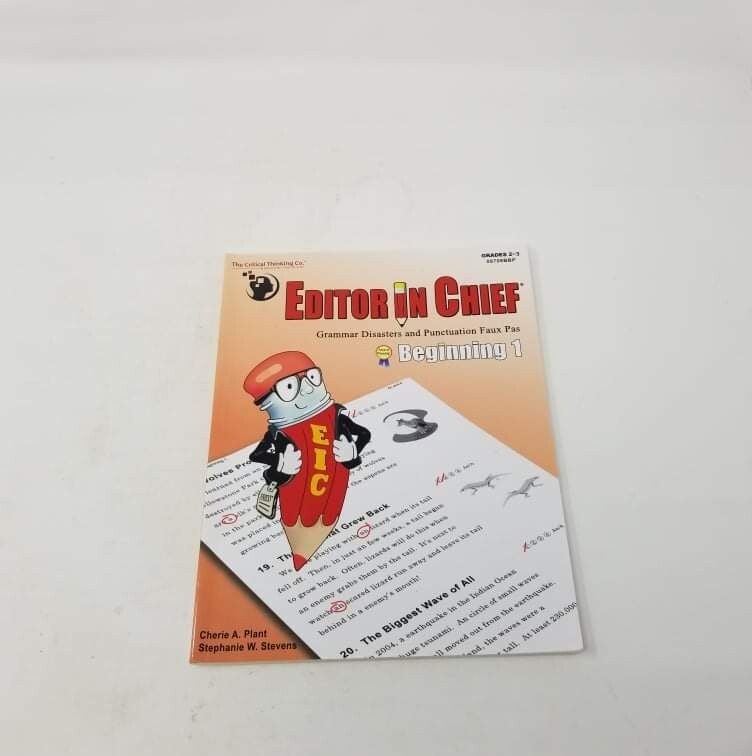 The Critical Thinking Co Editor in Chief® Beginning 1 Grammar Grades 2-3 Book
