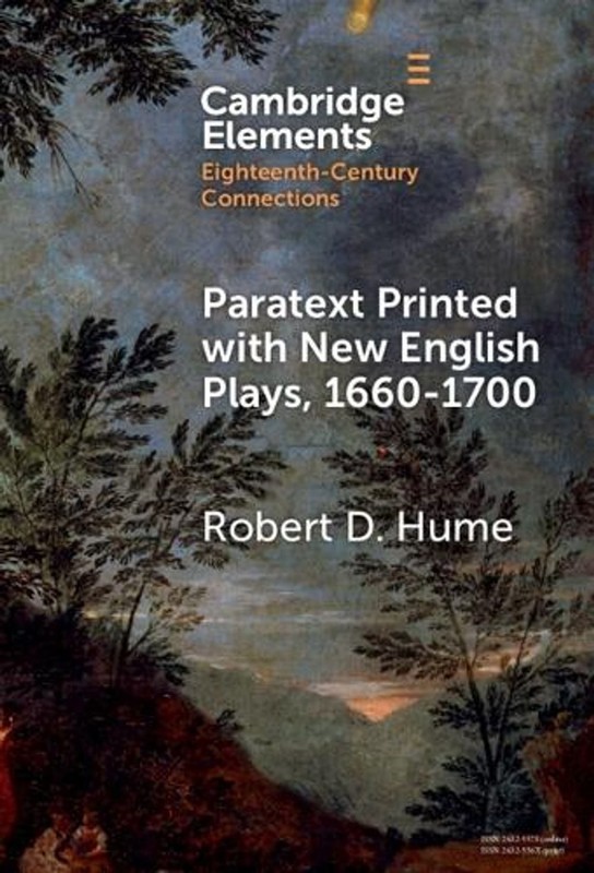 Paratext Printed with New English Plays, 16601700 by Robert D. Hume Hardcover Bo