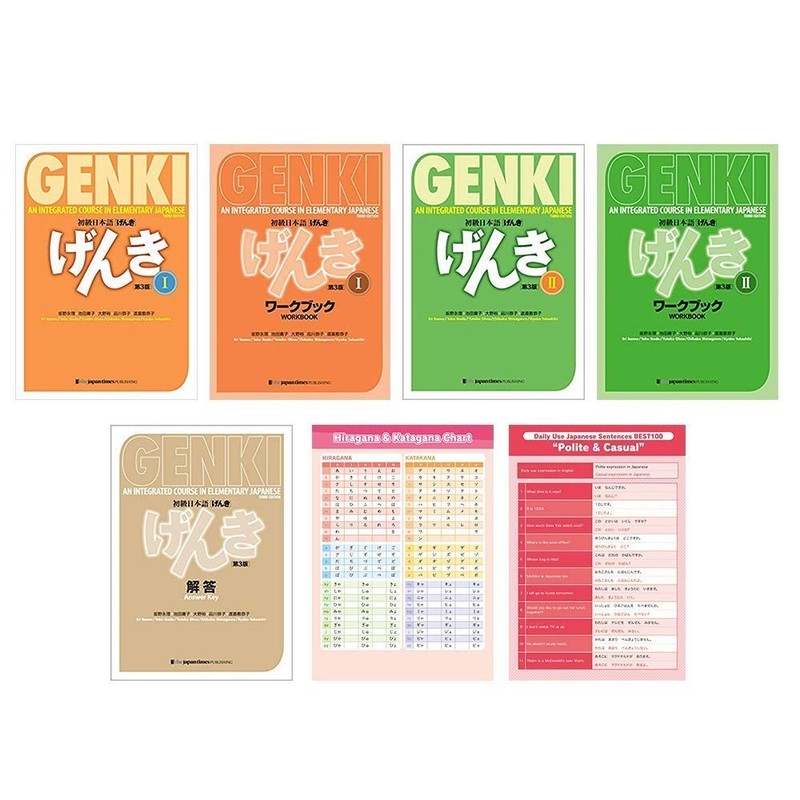 Learn Japanese with Genki: Textbook & Workbook 1, 2 Plus Answer Key - 384 Pages gallery