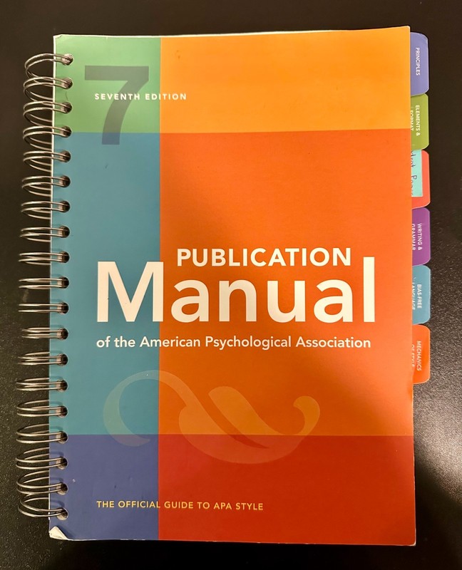 Publication Manual APA 7th Edition Spiral Bound Illustrated 2020 Psychology