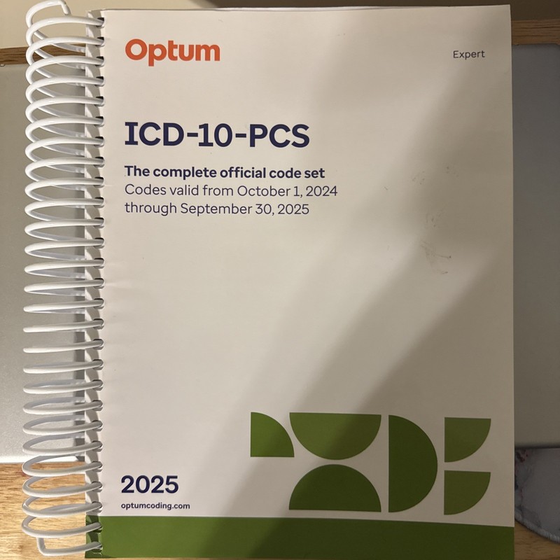 2025 ICD-10-PCS Expert Spiral-bound by Optum book complete official code set.