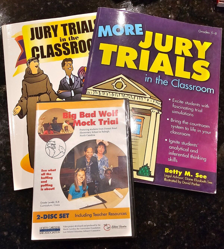 Mock Jury Trial in the Classroom Books 1 & 2 & Video Model of The Big Bad Wolf.