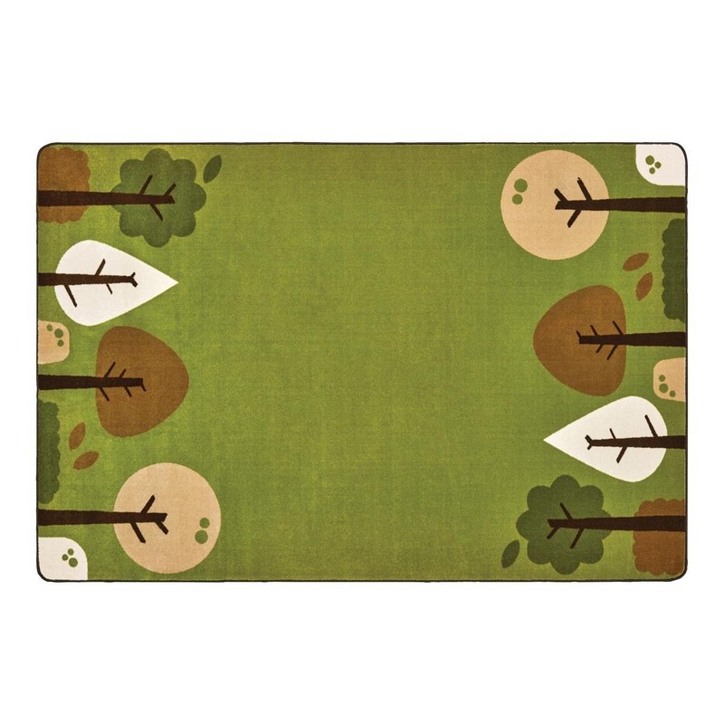 Kaplan Early Learning Indoor Tranquil Trees Carpets – 4′ x 6′ Rectangle – Green