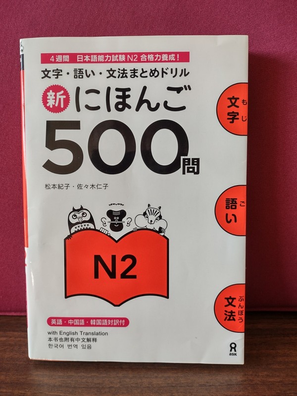 JLPT Shin Nihongo 500 Question N2 Japanese Word Grammar Vocabulary