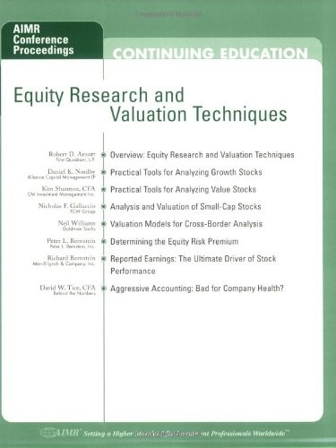 EQUITY RESEARCH AND VALUATION TECHNIQUES By Daniel K. Nordby & Kim Shannon