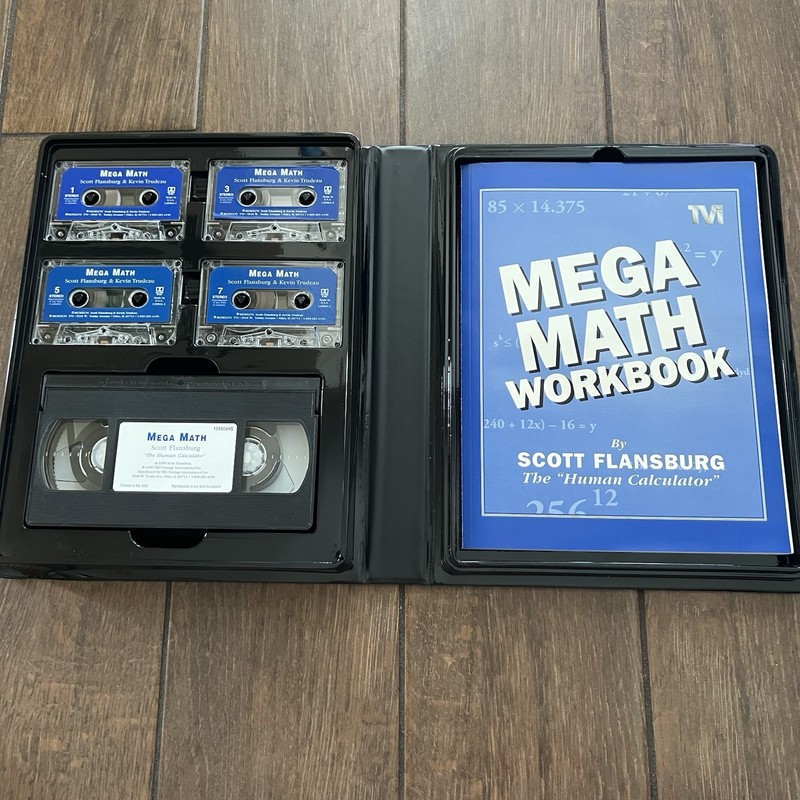 Mega Math The Human Calculator Scott Flansburg Cassettes VHS Workbook 1997