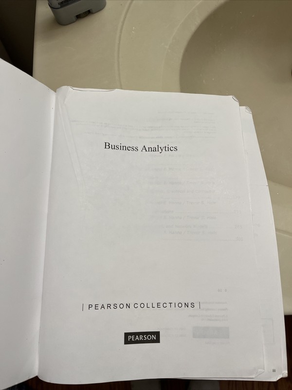 Business Analytics Textbook Pearson Custom Edition gallery