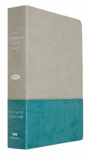 The Jeremiah Study Bible, NKJV: Gray/Teal LeatherLuxe®: What It Says. What It Me