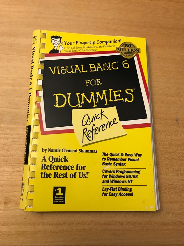 Visual Basic 6 for Dummies: Quick Reference – Brand New by Namir C. Shammas