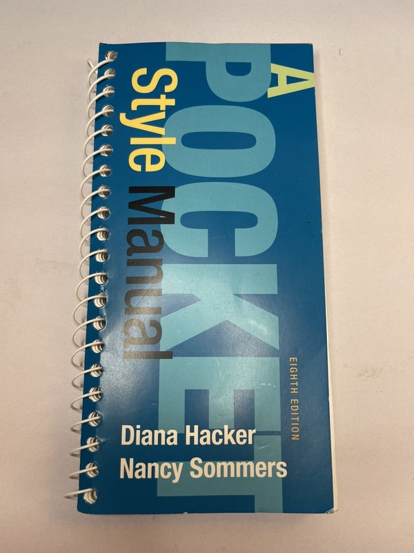 Pocket Style Manual 8e by Diana Hacker (2018, Spiral Binding) *GOOD COND*